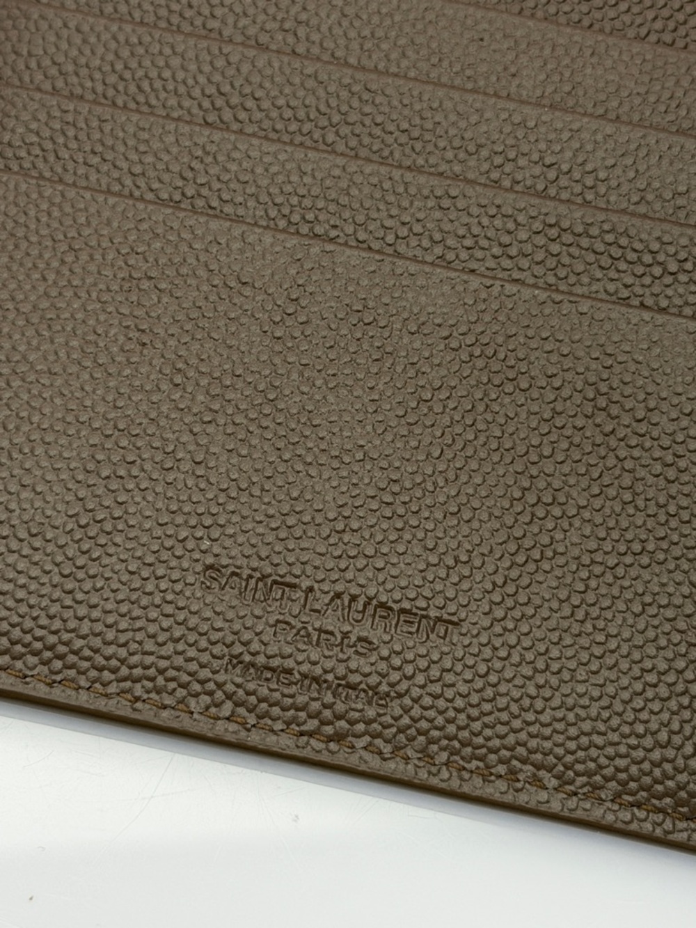 Saint Laurent Paris Brown Textured Leather Bi-Fold Wallet - Picture 8 of 10